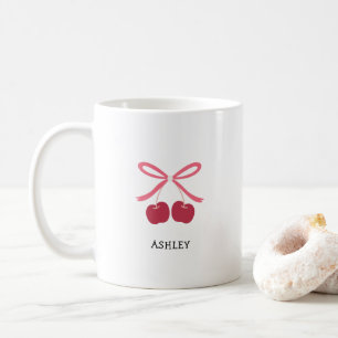 Kaffeetasse Süße Kirschschleife, niedliche Illu