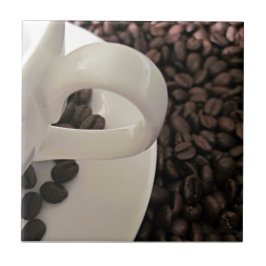 Kaffeetasse und Bohnen Fliese