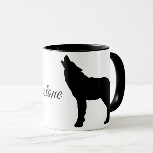 Kaffeetasse-Yellowstone Wolf Tasse (VorderseiteRechts)