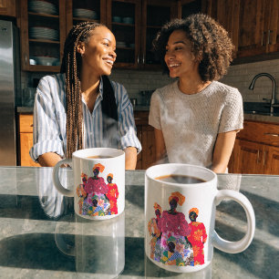 Kaffeetasse zum Feiern der schwarzen Familie