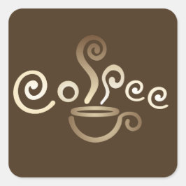 Kaffeetassen-Aufkleber Quadratischer Aufkleber