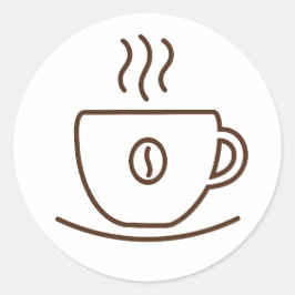 Kaffeetassen-Aufkleber Runder Aufkleber