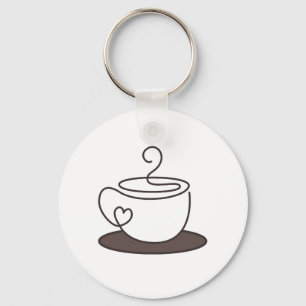 Kaffeetassen-Aufkleber Schlüsselanhänger