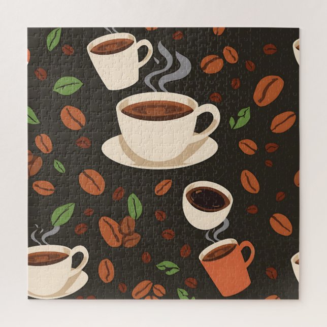 Kaffeetassen-Bohnen-Morgen-Muster (Vertikal)