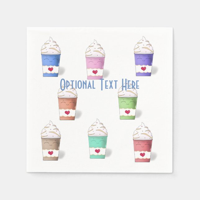 Kaffeetassen in Vollfarben Serviette (Vorderseite)