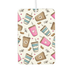 Kaffeetassen, Kaffeebohnen, Herz, Kaffee Lover Autolufterfrischer