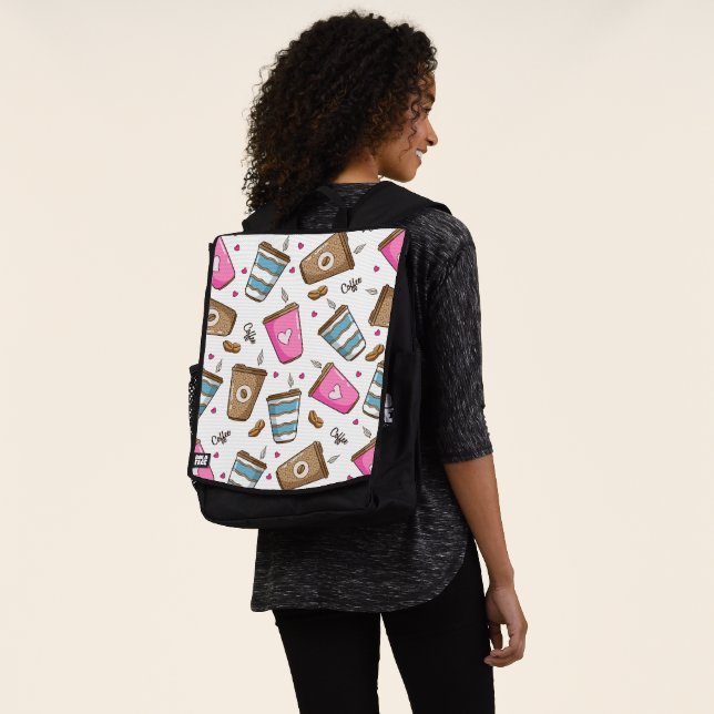 Kaffeetassen, Kaffeebohnen, Herz, Kaffee Lover Rucksack (Ausgewaschen)
