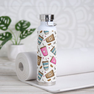 Kaffeetassen, Kaffeebohnen, Herz, Kaffee Lover Trinkflasche