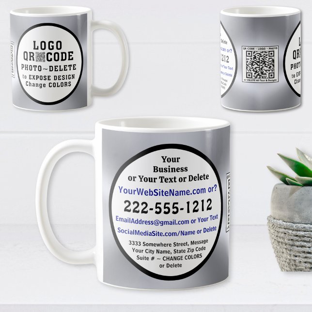 Kaffeetassen mit Firmenlogo, QR-Code, Foto (Customer appreciation gifts with Logo, QR Code and or Photo. Personalized Promotional gifts. Product)