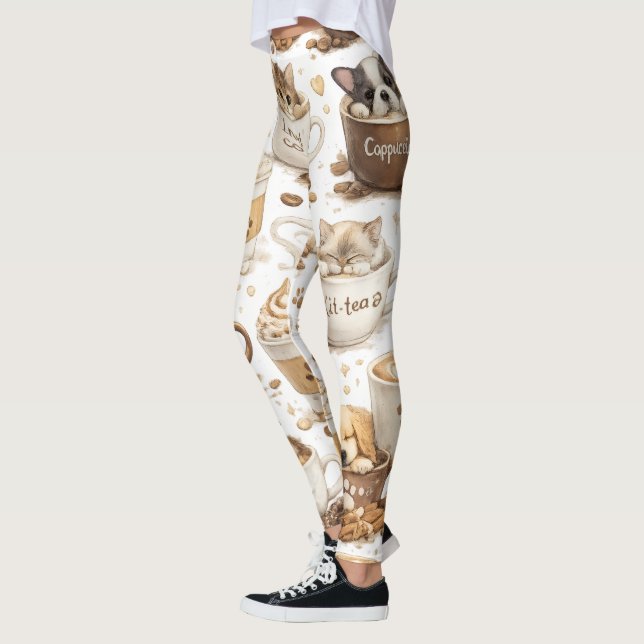 Kaffeetassen-Muster-Leggings Leggings (Links)