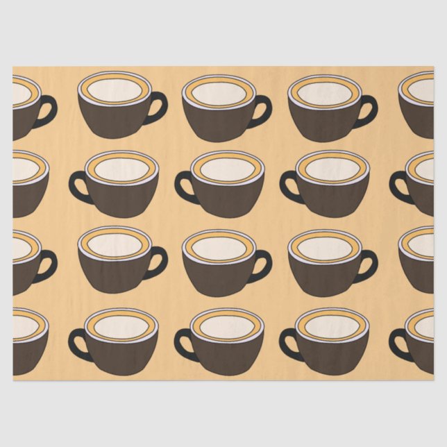 Kaffeetassen-Muster Seidenpapier (Vorderseite)