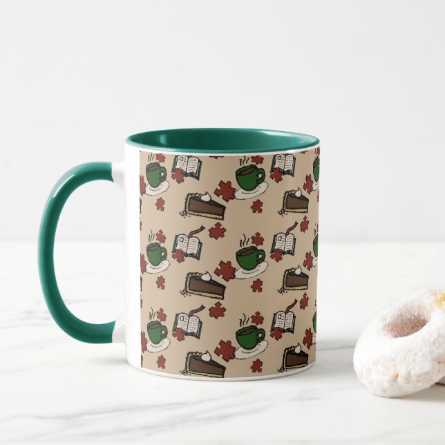 Kaffeetassen-Muster Tasse (Mit Donut)