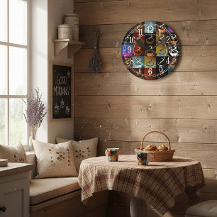 Kaffeetassenmontage Runde Wanduhr