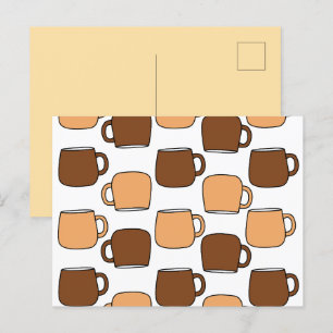 Kaffeetassenmuster Postkarte