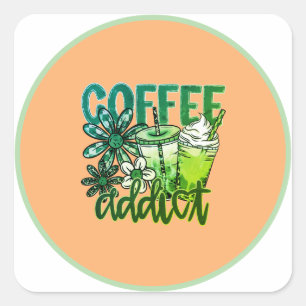 Kaffeetoter Süße Kaffeeliebhaberin Quadratischer Aufkleber
