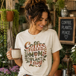 Kaffeetreibende Mutter und Pflanzenlady Tri-Blend Shirt