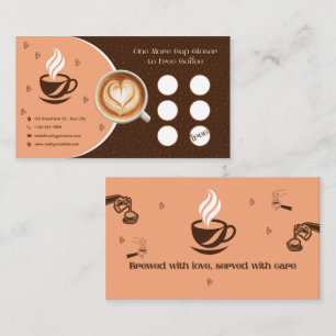 Kaffeetreue-Stempelkarte Herz Latte Art Café Treuekarte