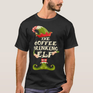 Kaffeetrinken Elf Matching Family Group Christma T-Shirt