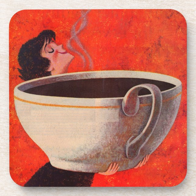 Kaffeetrinker Getränkeuntersetzer (Vorderseite)