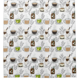 Kaffeetrinks Duschvorhang