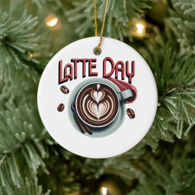 Kaffeetrinks Keramik Ornament (Baum)