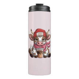 Kaffeetüchtige Kuh Thermosbecher