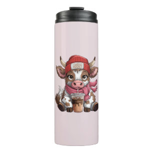Kaffeetüchtige Kuh Thermosbecher
