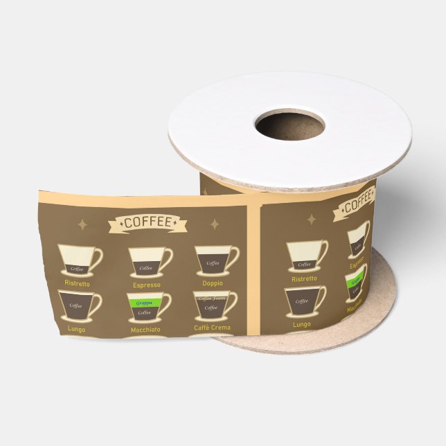 Kaffeetypen Satin Ribbon Satinband (Spule)