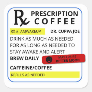 Kaffeeverpflichtung Quadratischer Aufkleber