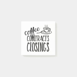 Kaffeeverträge Abschlüsse Immobilienmakler Post-it Klebezettel