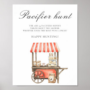 Kaffeewagen - Schnuller Jagd Baby Shower Spiel Poster