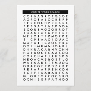 Kaffeewort-Suchpuzzlespiel Einladung