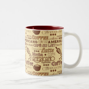 Kaffeewörter Zweifarbige Tasse