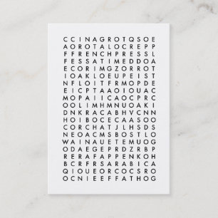 Kaffeewortsuchpuzzlespiel-Loyalitätskarte Treuekarte