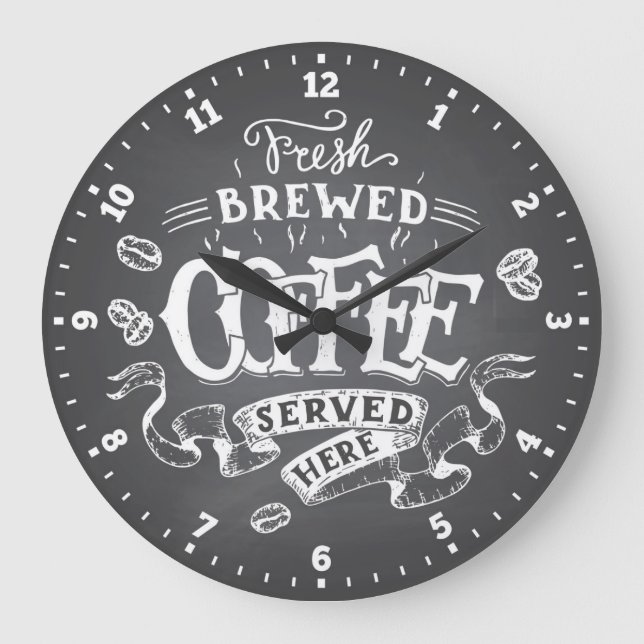 Kaffeezeit Decorationswand Große Wanduhr (Vorderseite)
