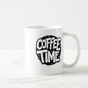 Kaffeezeit - Fett handgeschriebene Typografie-Aufk Kaffeetasse