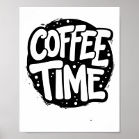 Kaffeezeit - Fett handgeschriebene Typografie-Aufk