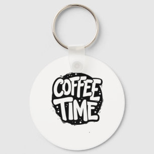 Kaffeezeit - Fett handgeschriebene Typografie-Aufk Schlüsselanhänger