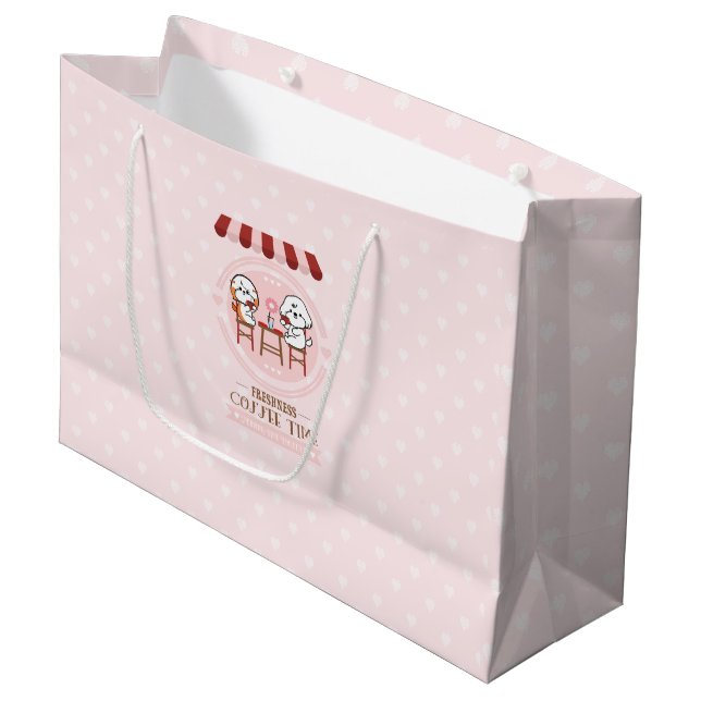 Kaffeezeit Große Geschenktüte (Vorderseite Schrägansicht)