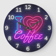 Kaffeezeit Imitate Neonwall Uhr