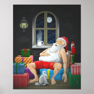 Kaffeezeit mit dem Weihnachtsmann Poster