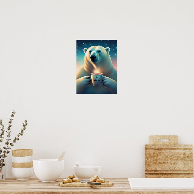 Kaffeezeit Polar Bären Wanddekor Poster (Küche)