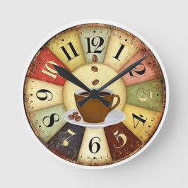Kaffeezeit Runde Wanduhr