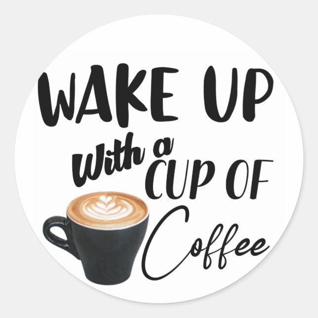 Kaffeezeit Runder Aufkleber (Vorderseite)
