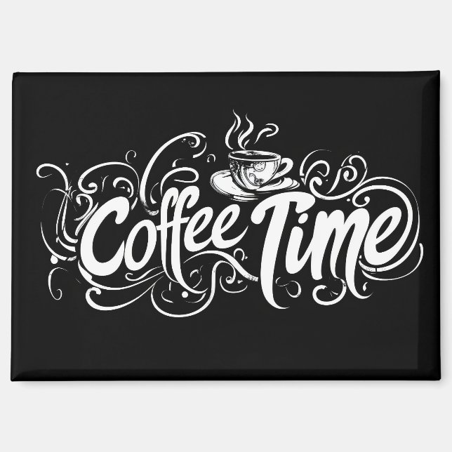 Kaffeezeit-Slogan kompliziert Magnet (Vorderseite)