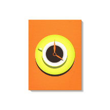 Kaffeezeit Stilvolle, lebendige Orange Canvas Prin