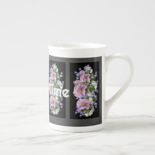 Kaffeezeit-Text mit Blumenbild Spezialtasse Prozellantasse