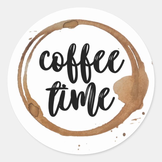 Kaffeezeitaufkleber Runder Aufkleber (Vorderseite)