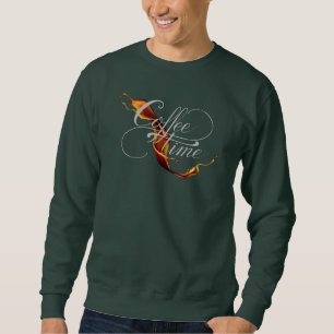 Kaffeezeitkalligraphie & Splash Stream Kaffee Sweatshirt