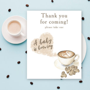 Kaffeezubereitung Baby-Party Danke fürs Kommen Poster